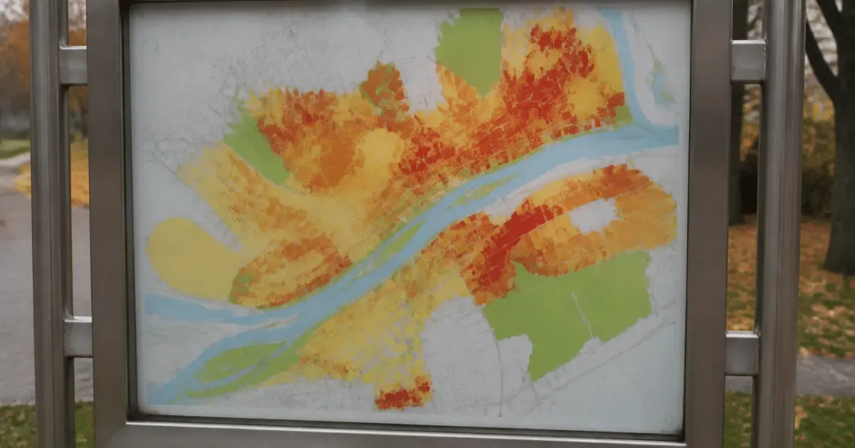 Carte de Laval affichant la densite de population par secteurs urbains